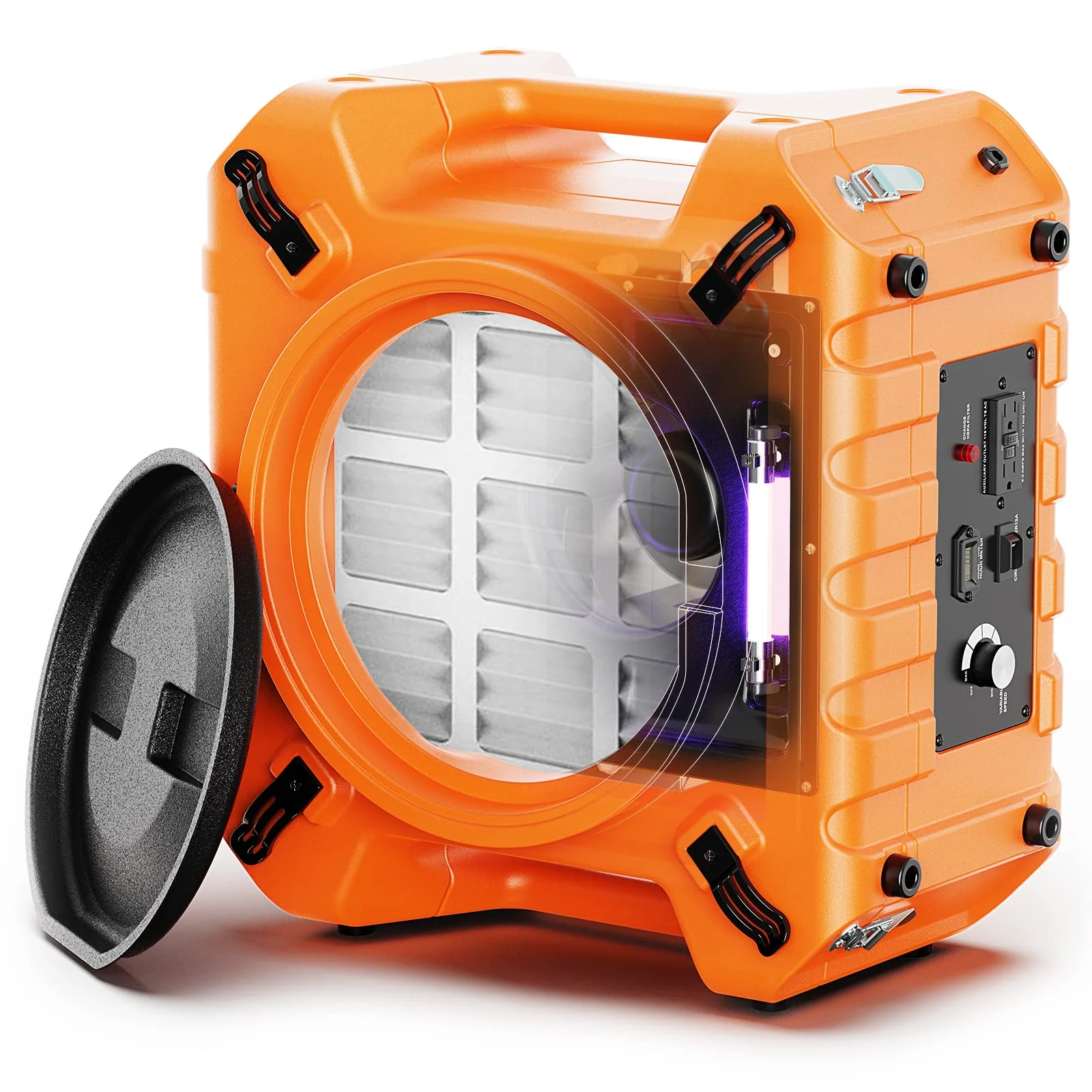 PureAiro HEPA Pro 970 Air Scrubber Uv-C Light Sterilization Professional 3-Stage Filtration Negative Machine | Alorair