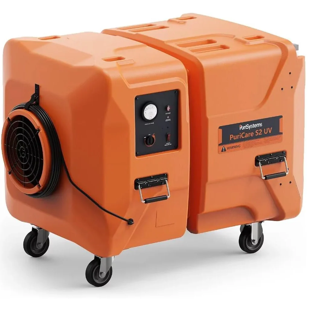 PuriCare S2 UV Commercial Air Scrubber with Uv-C Light, 3 Stage Filters, Up To 2000 CFM | Alorair