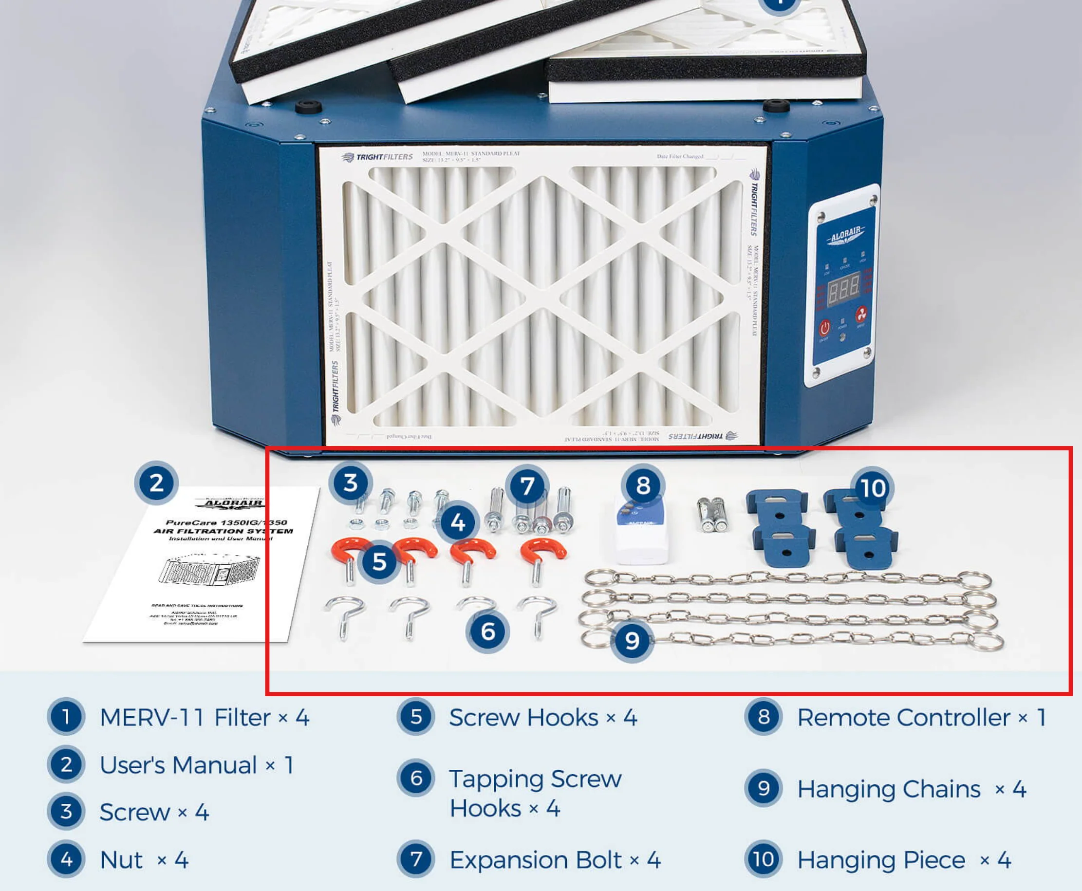 Kit de suspension AlorAir PureCare 1350 — Purificateurs d'air