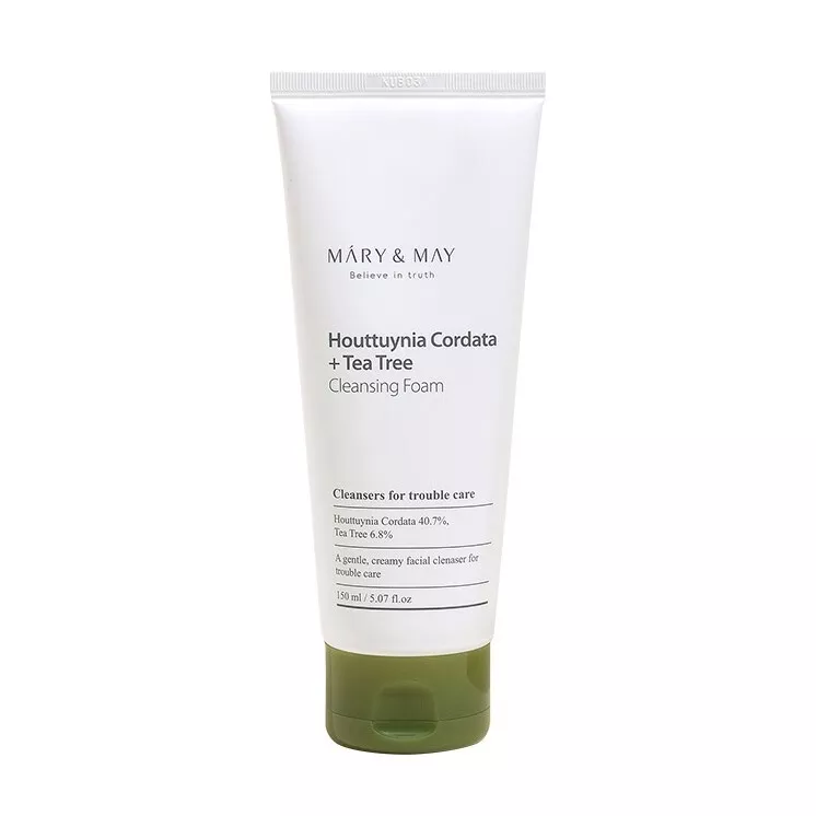 Mary & MAY Houttuynia Cordata + Tea Tree Cleansing Foam 150mL — Facial Cleansing Brushes