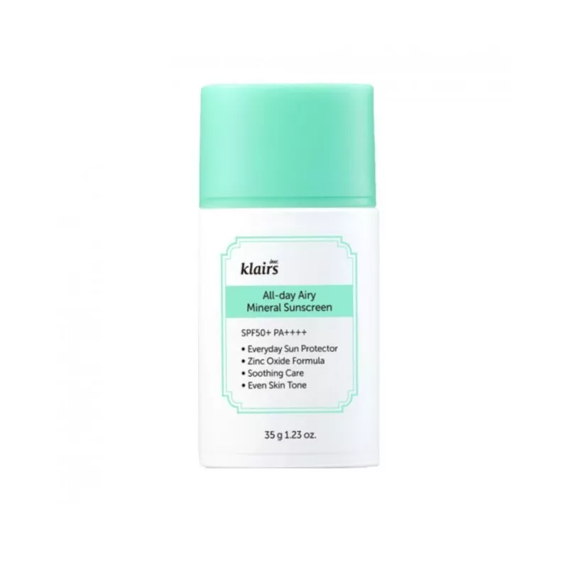 Dear, Klairs Écran solaire minéral léger SPF50+ PA++++