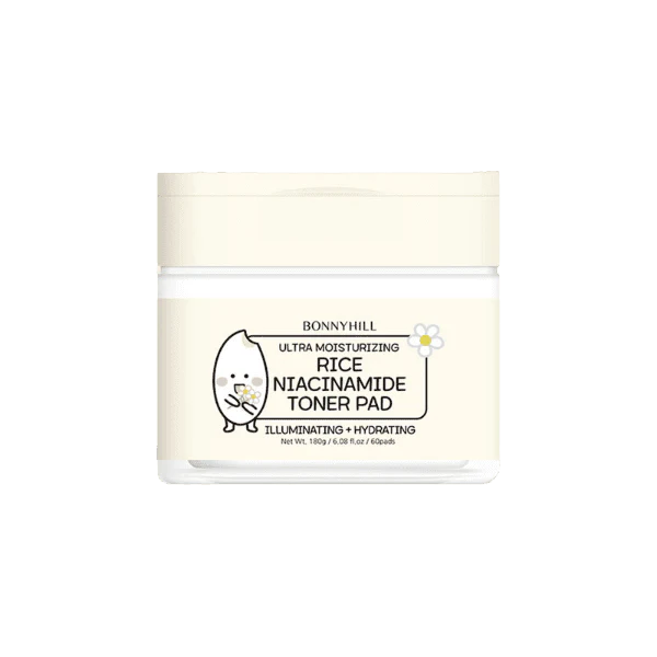 Lingettes Tonifiantes Bonnyhill Riz et Niacinamide 60 Pads — Appareils de soins de la peau