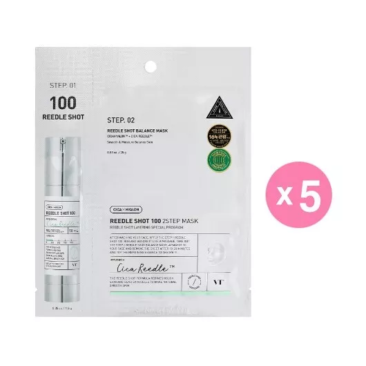 VT Reedle Shot 100 Lot de 5 feuilles de masque en 2 étapes — Appareils de soins de la peau