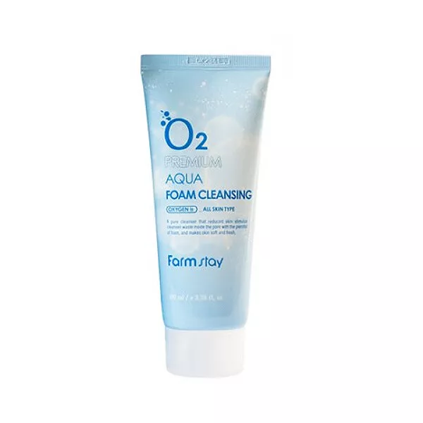 FarmStay O2 Premium Aqua Foam Brosse Nettoyante 100 ml — Nettoyants visage