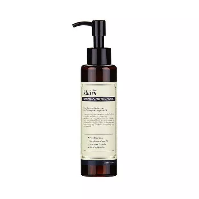 Dear, Klairs Huile nettoyante en profondeur douce noire 150 ml — Nettoyants visage