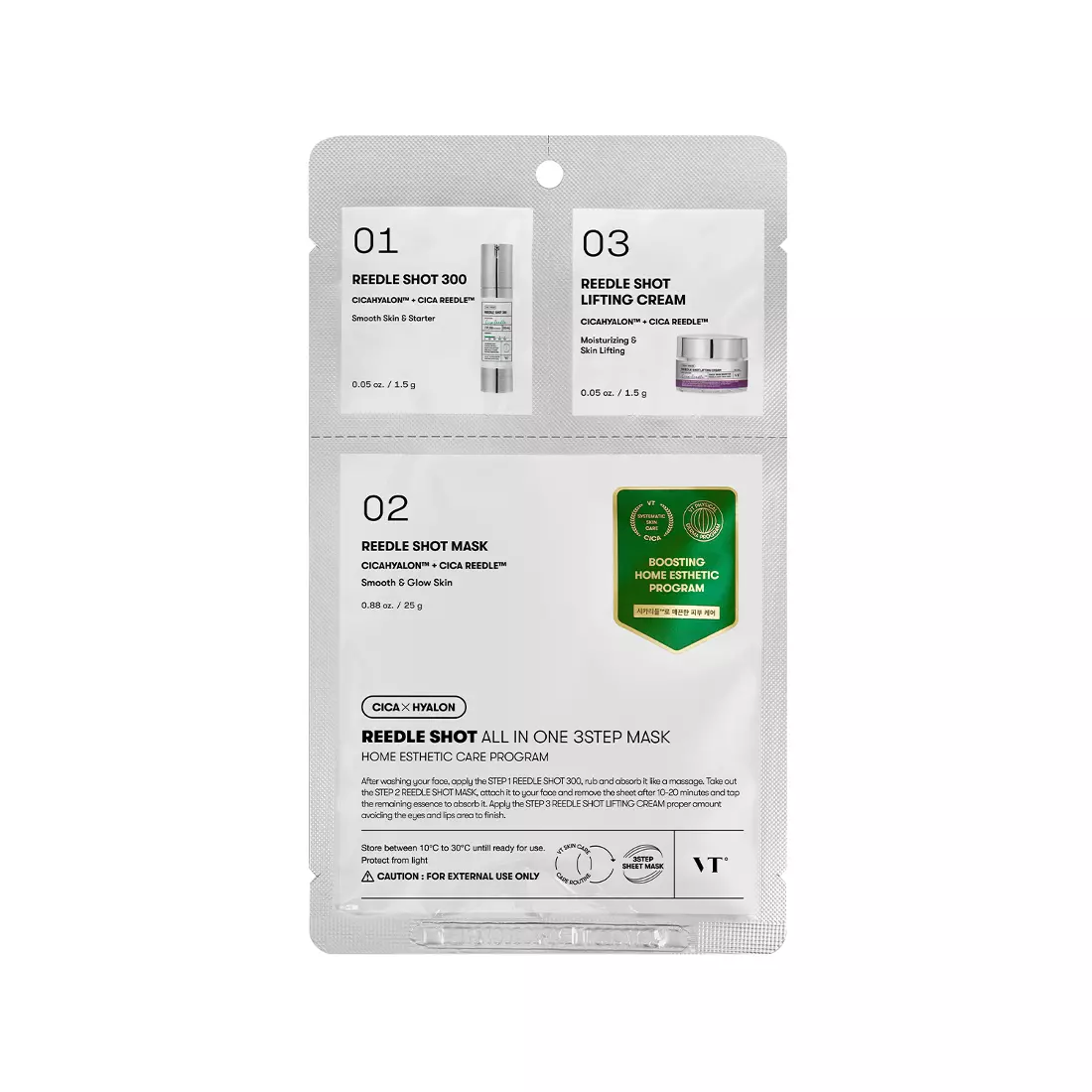 VT Reedle Shot All One 3step Mask Sheet (1 Sheet - 1.5g + 25g + 1.5g)