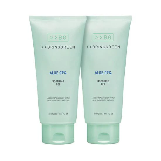 BRING GREEN Gel Apaisant Aloe 97% 300mL (Lot de 2) — Appareils de soins de la peau