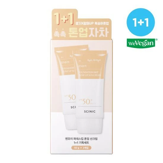 SCINIC Enjoy Foundation Tone Up Crème Solaire SPF 50+ 50g — Appareils de soins de la peau