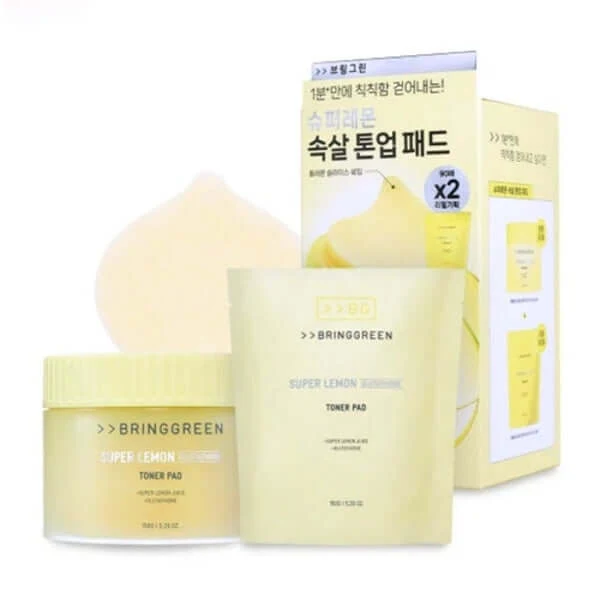 Bring Green Super Lemon Glutathione Toner Pad - 1pack (90pcs + Refill 90pcs) — Skincare Devices