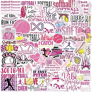 50 Autocollants Vinyle Softball Rose Laptop Skateboard — Accessoires pour ordinateurs portables