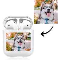 Étui AirPods Photo Personnalisé Chien Transparent — Écouteurs sans fil