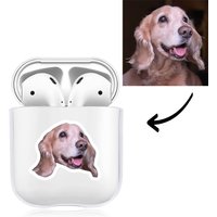 Étui AirPods photo personnalisé Chien transparent — Écouteurs sans fil