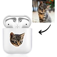 Custom Photo AirPods Case Cute Cat Transparent