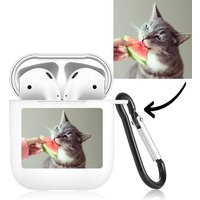 Custom Photo Earbuds Case for AirPods – Cat White