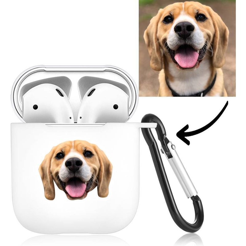 Étui AirPods Photo Personnalisé - Chien Blanc — Écouteurs sans fil