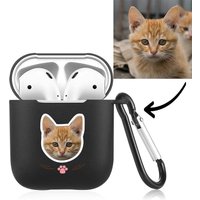 Custom Photo Earphone Case for AirPods Cat Black