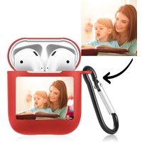 Étui Airpods Photo Personnalisé Rouge — Écouteurs sans fil