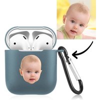 Custom Photo AirPods Case – Blue Avatar