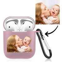 Étui AirPods Photo Personnalisé Rose — Écouteurs sans fil