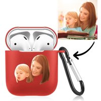 Custom Photo AirPods Case Red — Wireless Earbuds