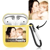 Custom Photo AirPods Case Yellow Couples Keepsake — Wireless Earbuds
