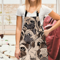 Tablier personnalisé avec portrait de Pugs