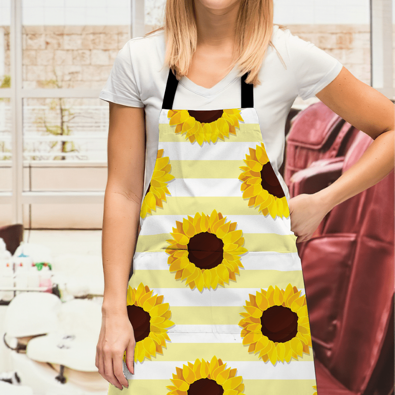 Cooking Apron Sunflower Yellow Stripe — Kitchen Gadgets