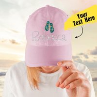 Custom Text Girl's Travel Cap - Pink — Baseball Cap