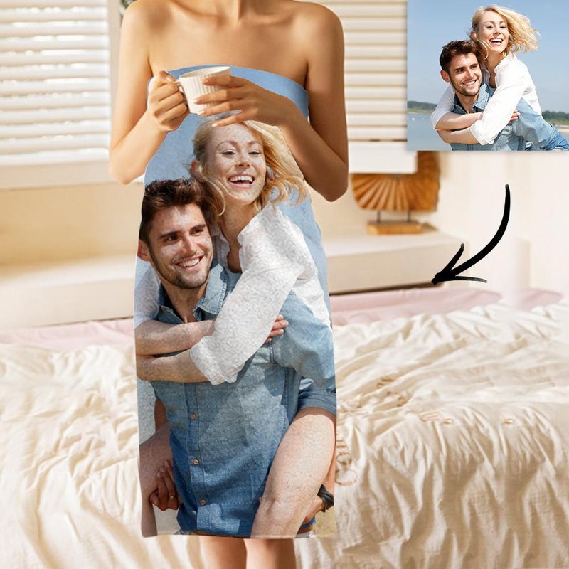 Serviette de bain personnalisée fibre ultrafine — Serviettes de bain