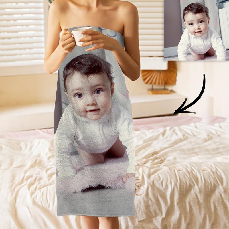 Custom Photo Bath Towel Ultrafine Fiber for Baby — Bath Towels