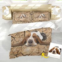 Drap de lit avec couverture Doona avec photo personnalisée - Marron — Draps de lit