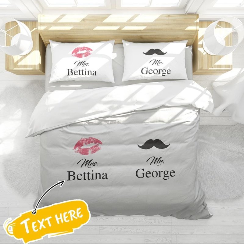 Ensemble Housse de Couette Double Nom Personnalisé — Housses de couette