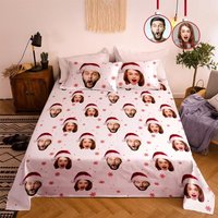Personalized Photo Double Bedding Sheet Set with Duvet Cover