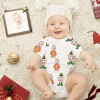 Custom Newborn Christmas Dress with Photo Print