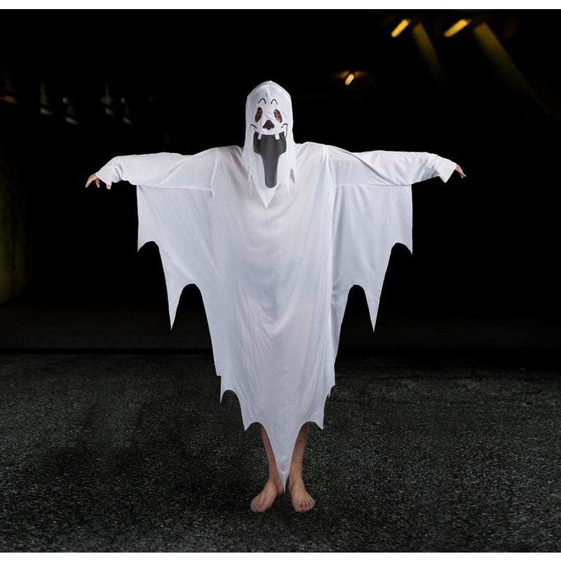 Robe Costume Halloween Fantôme avec Cape à Capuche — Robes pour femmes