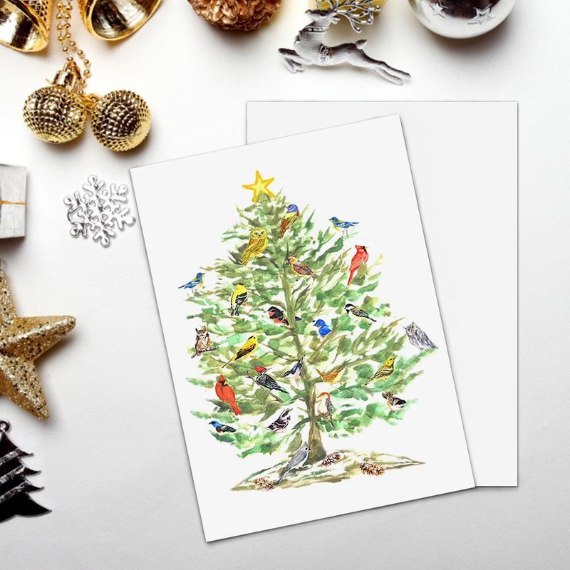 Carte Oiseau Noël Vertical — Accessoires pour oiseaux