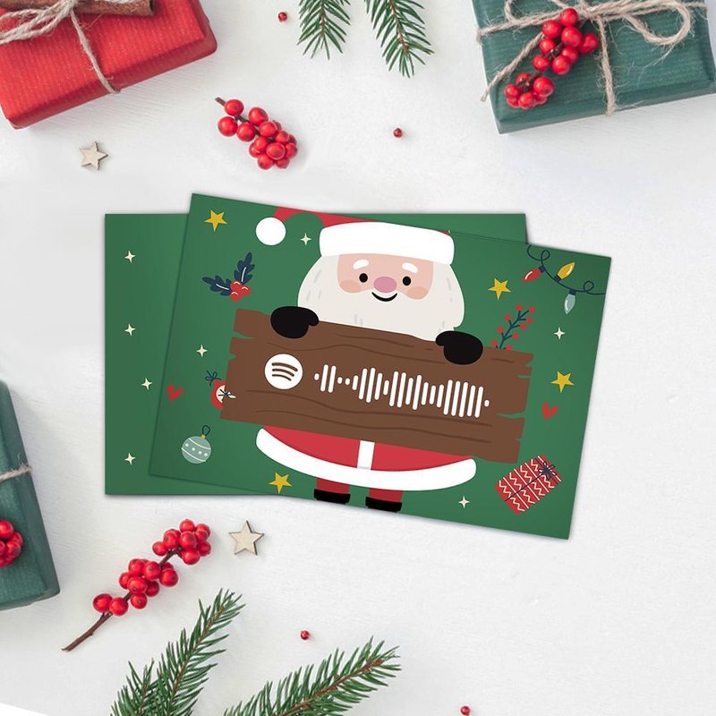 Carte-cadeau Noël avec Code Spotify Santa — Cartes-cadeaux