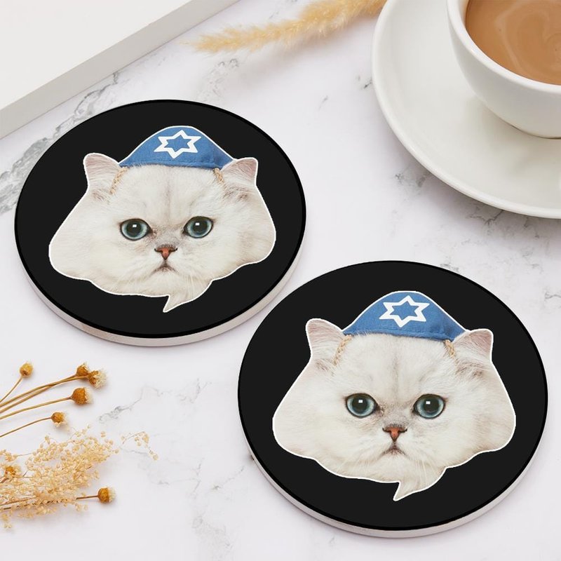 Personalized Cat Owner Round Coaster — Coasters & Placemats