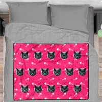 Custom Photo Blanket for Cat Lovers - Pink