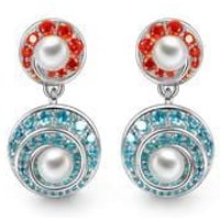 Women's Swirl Sterling Silver Zirconia Stud Earrings — Stud Earrings