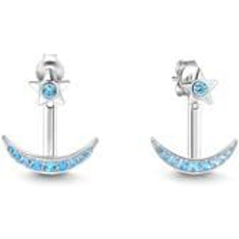 Sailboat Star Zircon Silver Stud Earrings — Stud Earrings