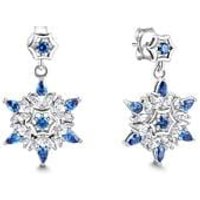 Boucles d'oreilles à tige flocon de neige argent sterling — Boucles D'oreilles