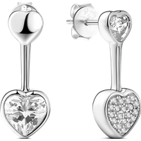 Heart Hoop Stud Earrings Sterling Silver — Stud Earrings