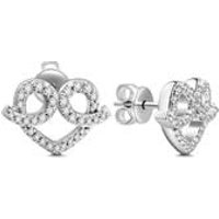 Boucles d'Oreilles Cœur Plaqué Argent — Boucles D'oreilles