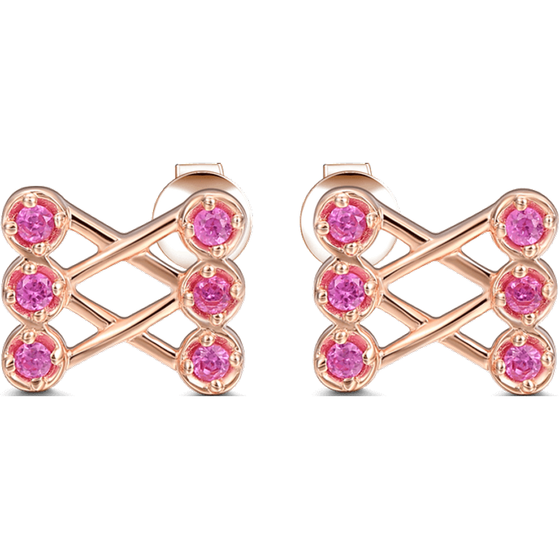 Rose Gold Zircon Stud Earrings — Stud Earrings