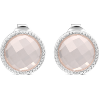 Pink Birthstone Stud Earrings Silver Plated — Birthstone Necklace