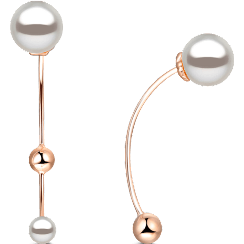 Pearl Earrings Rose Gold Plated — Pearl Earrings
