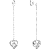 Heart Stud Earrings Platinum Plated Silver — Stud Earrings