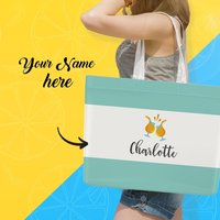 Green Shoulder Bag with Custom Text