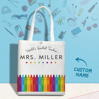Custom Text Canvas Shopping Bag for Women